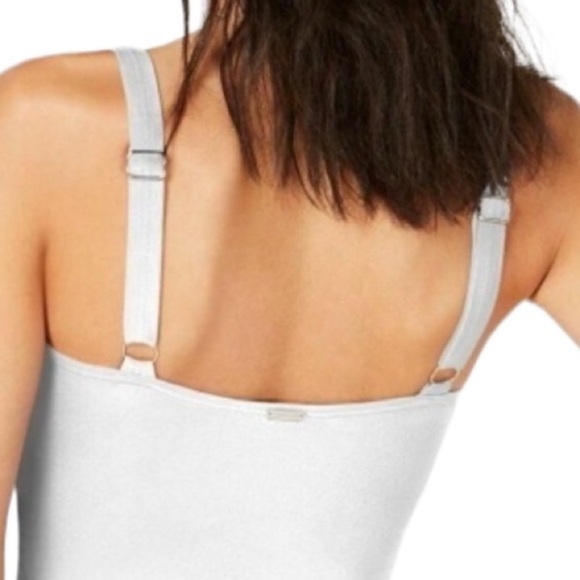 Calvin Klein Starburst One-Piece Swimsuit WHITE - Picture 6 of 6